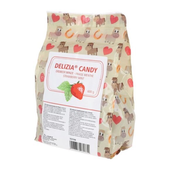 Delizia Candy - Candy godbidder jordbær/mint 600 g 