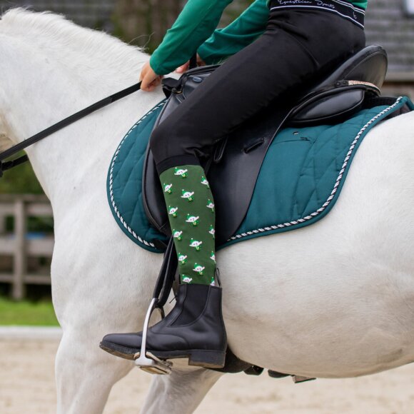 QHP - Elf/Rudolph jule ridestrømper 2-pak